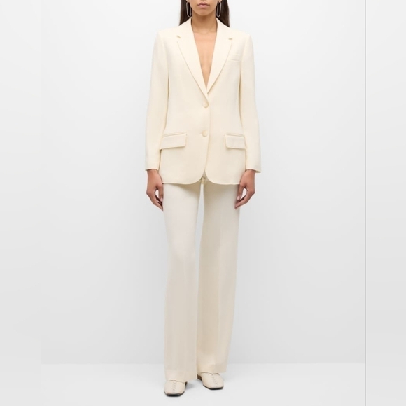 Joseph Mid-Rise Straight-Leg Cady Pants - Picture 1 of 13